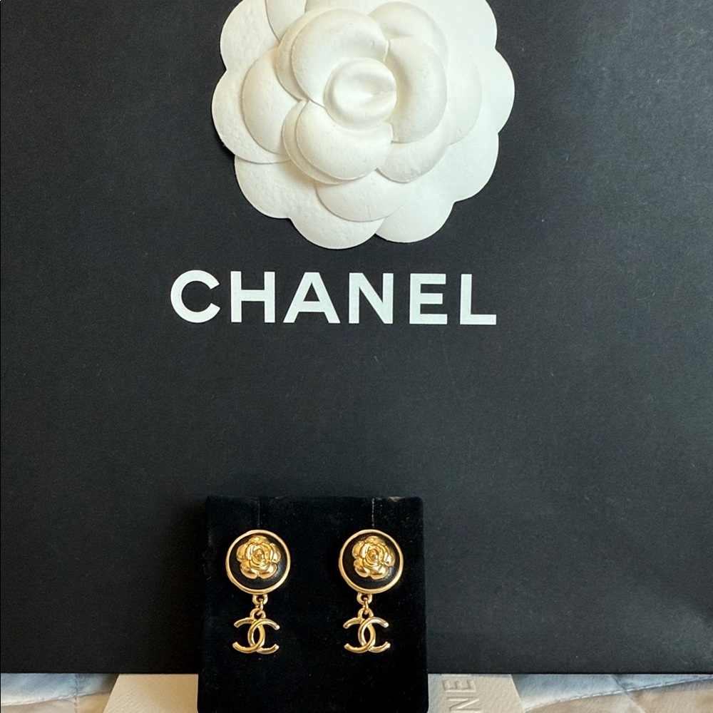 Authentic CHANEL Camelia Earrings